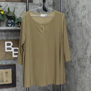 Attitudes By Renee Womens Knit BlouseTop Shirt 166a68c5f557e0 Tan Brown 2X