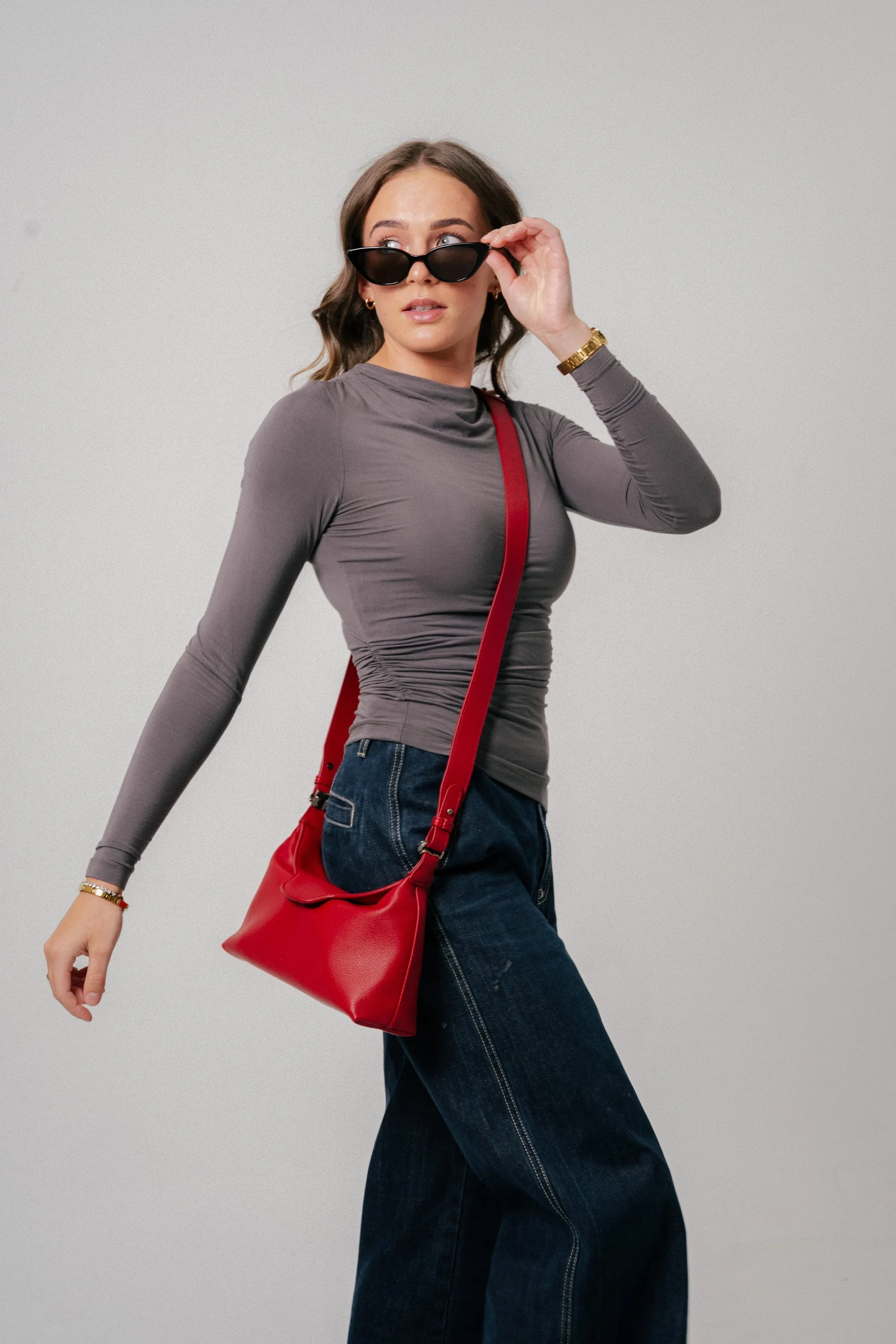 Aurelia Hobo Bag Cherry Plum Red