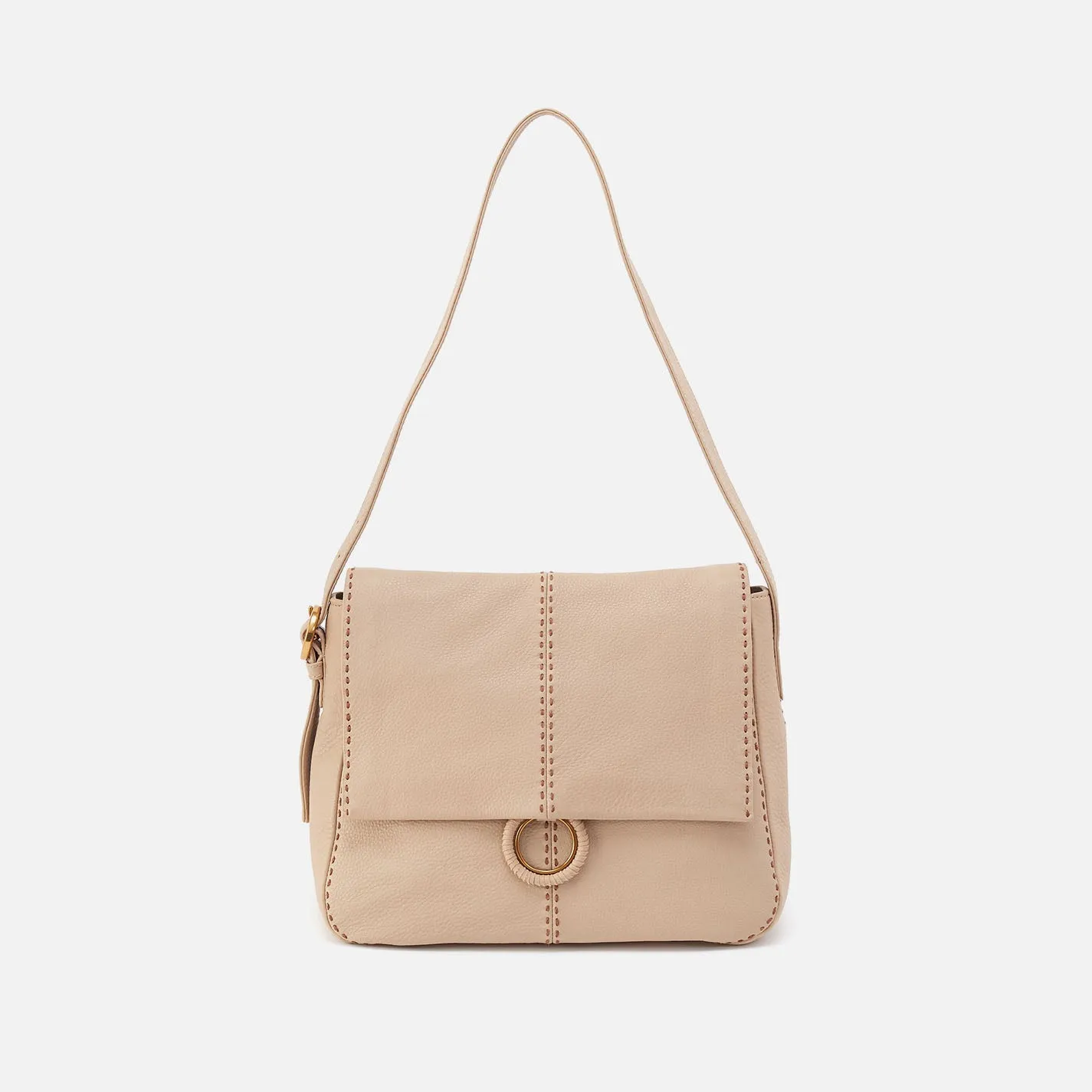 Austin Shoulder Bag In Pebbled Leather - Linen