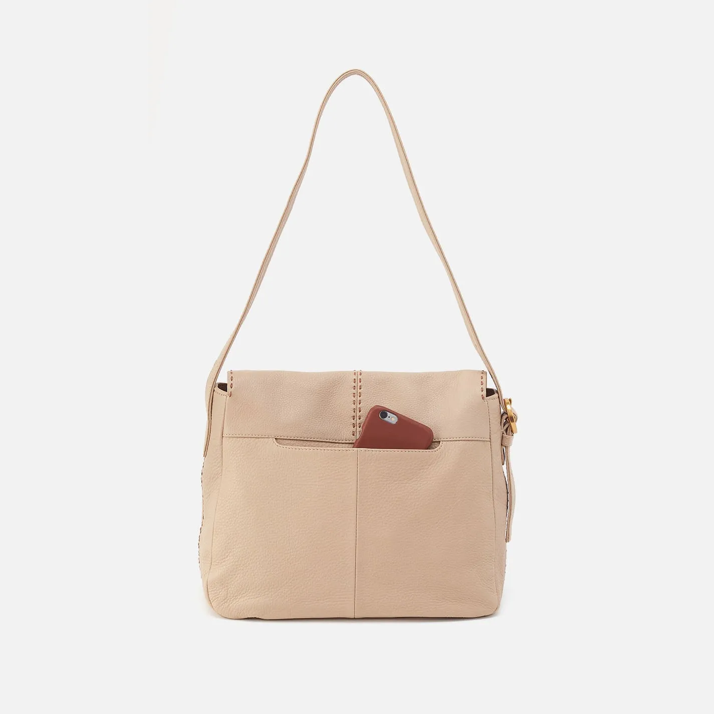 Austin Shoulder Bag In Pebbled Leather - Linen