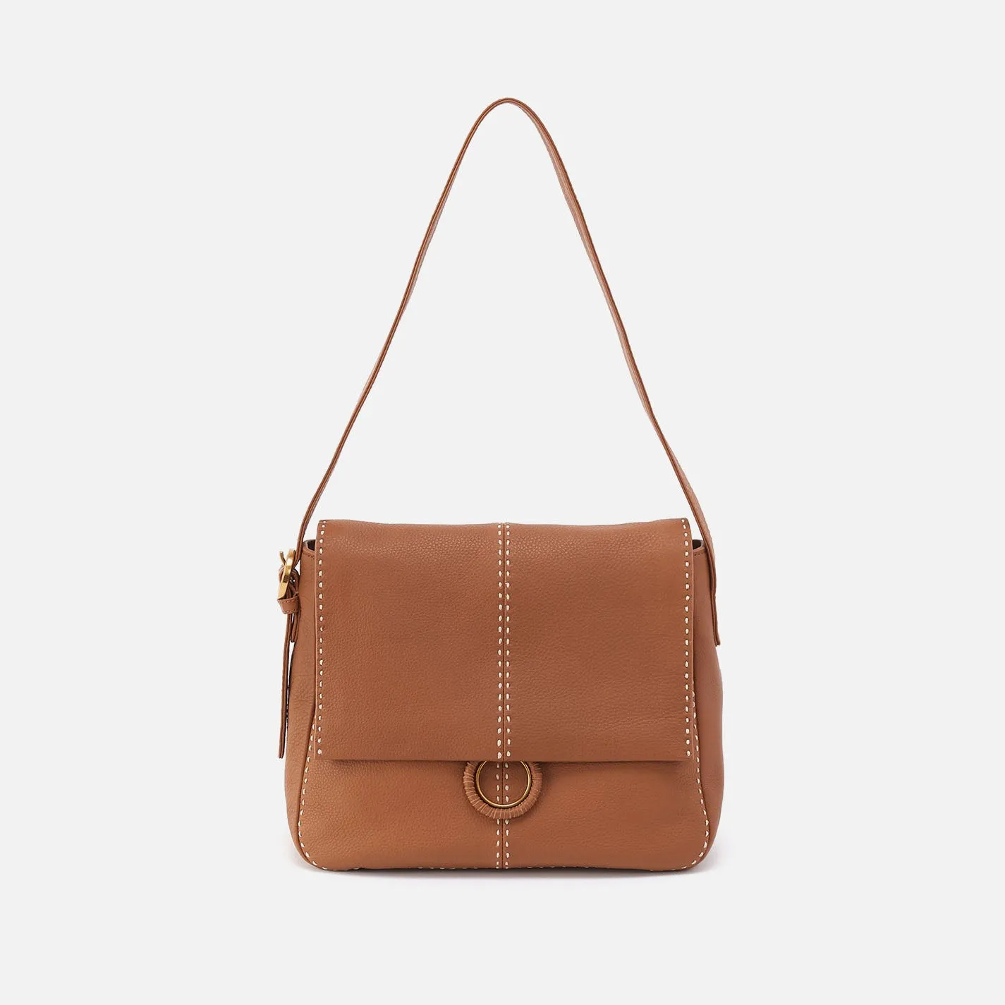 Austin Shoulder Bag In Pebbled Leather - Warm Honey