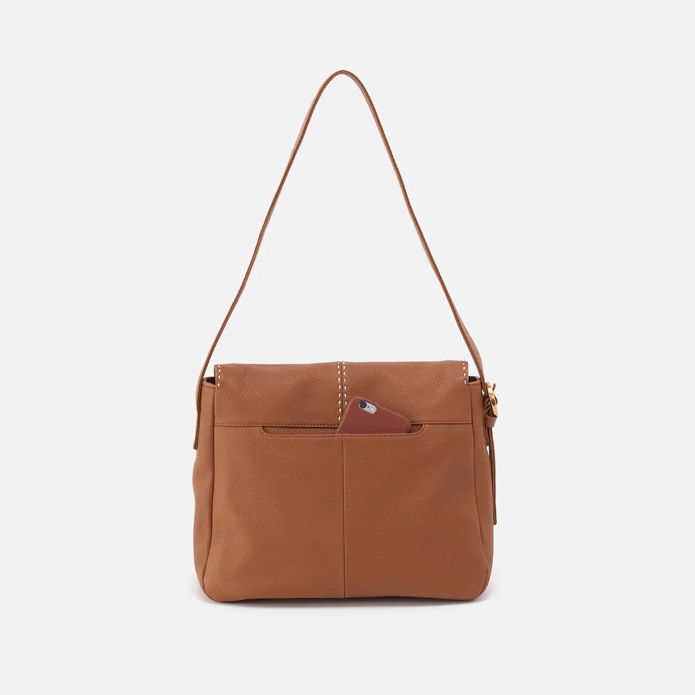 Austin Shoulder Bag In Pebbled Leather - Warm Honey