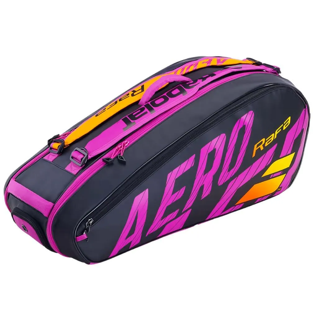 Babolat RH6 Pure Aero RAFA 6 Racket Bag - Black / Orange / Purple