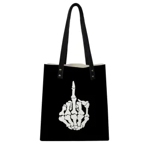 Bad-Ass Skeleton Middle Finger Tote Bag