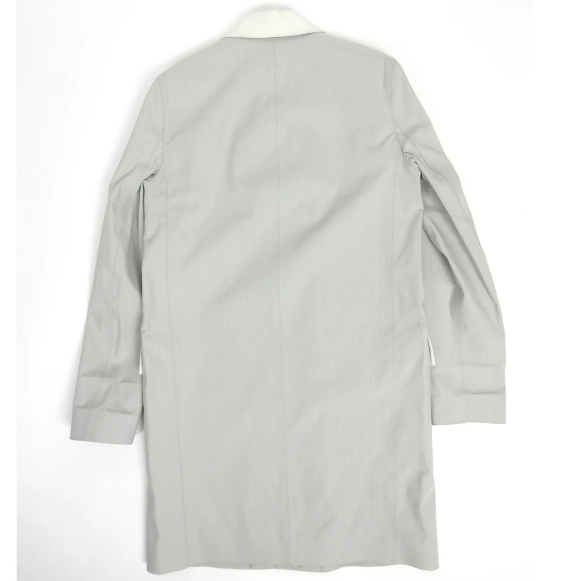 Balenciaga Taped Seam Trench with Leather Detailing Grey 48