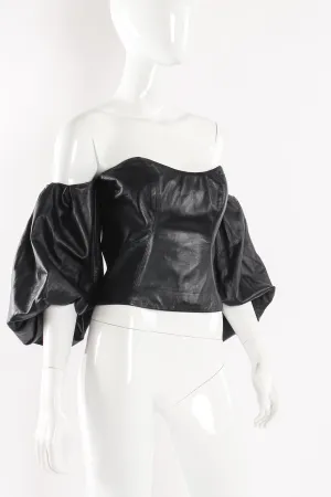 Balloon Sleeve Leather Bustier