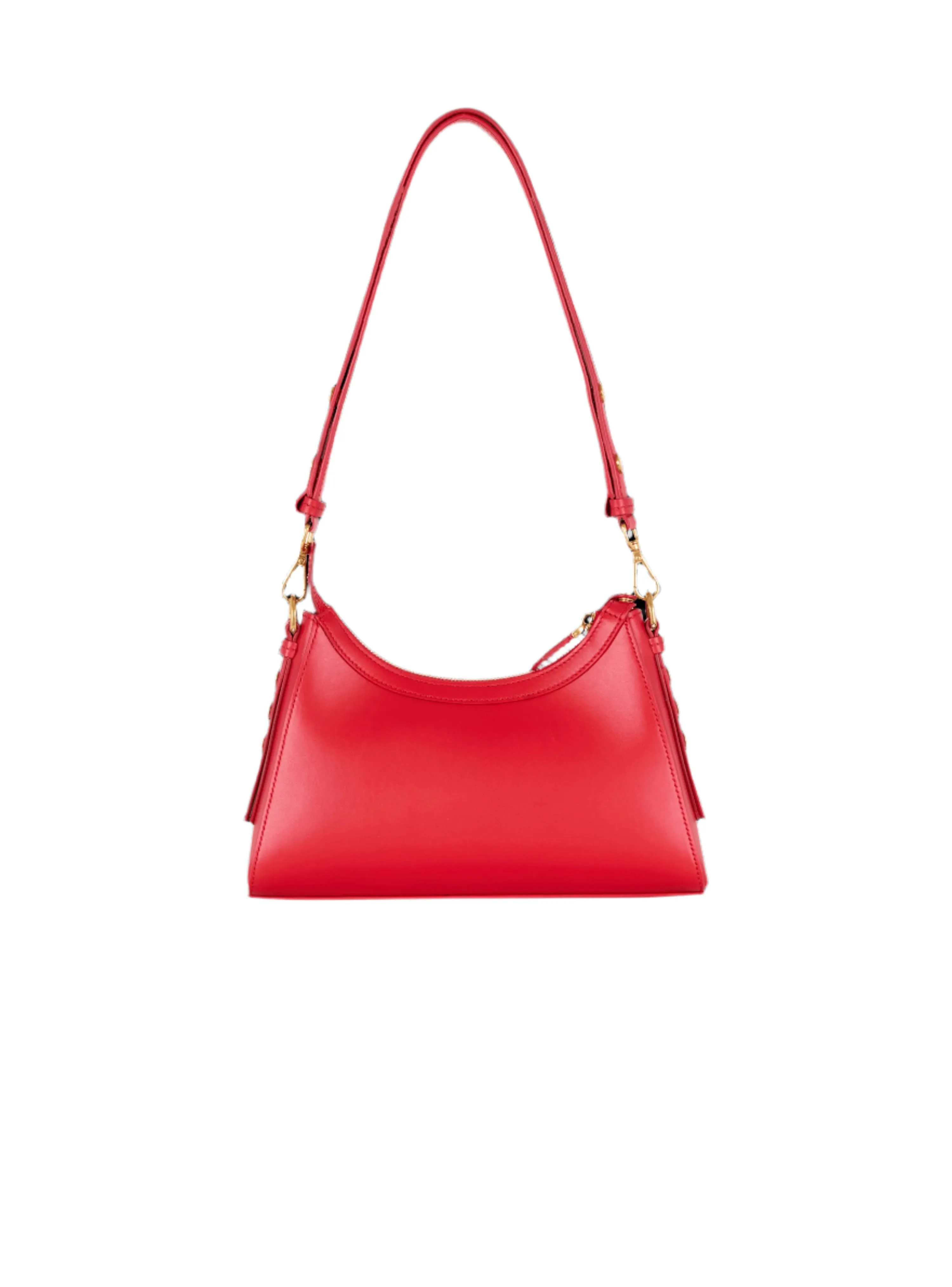 Balmain B-Buzz Hobo-Calfskin Hobo Bag in Rouge