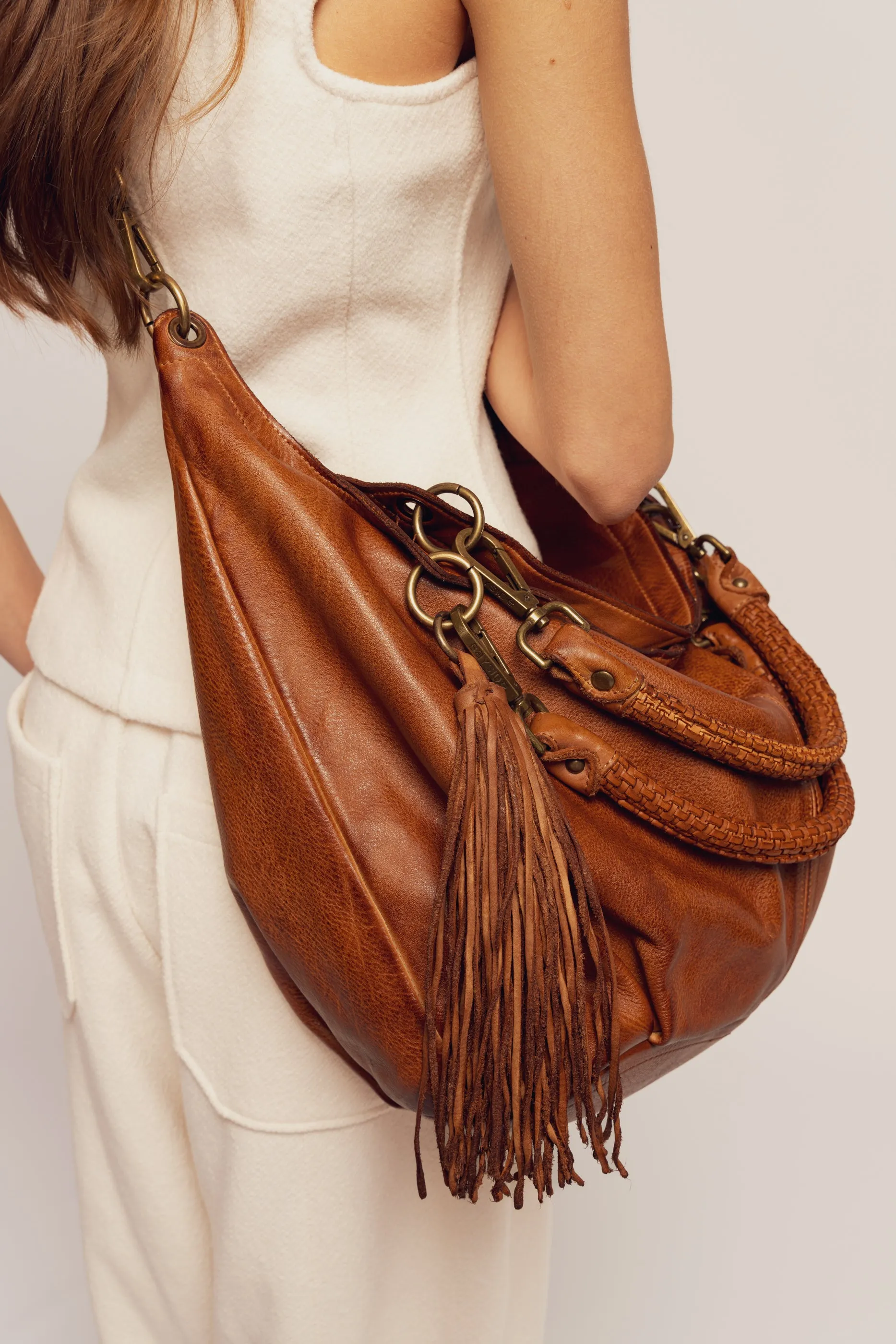 Bayside84 Calla Lily XL Hobo and Crossbody - Cognac
