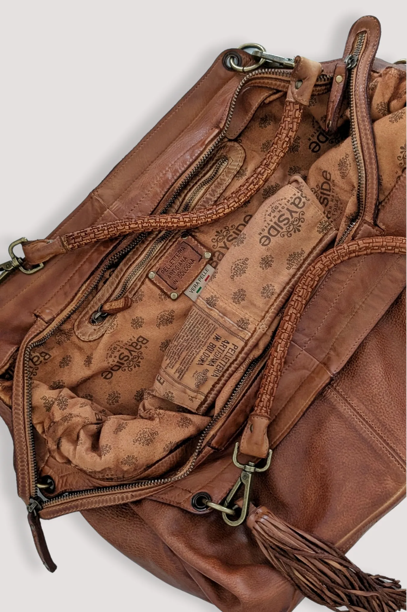Bayside84 Calla Lily XL Hobo and Crossbody - Cognac