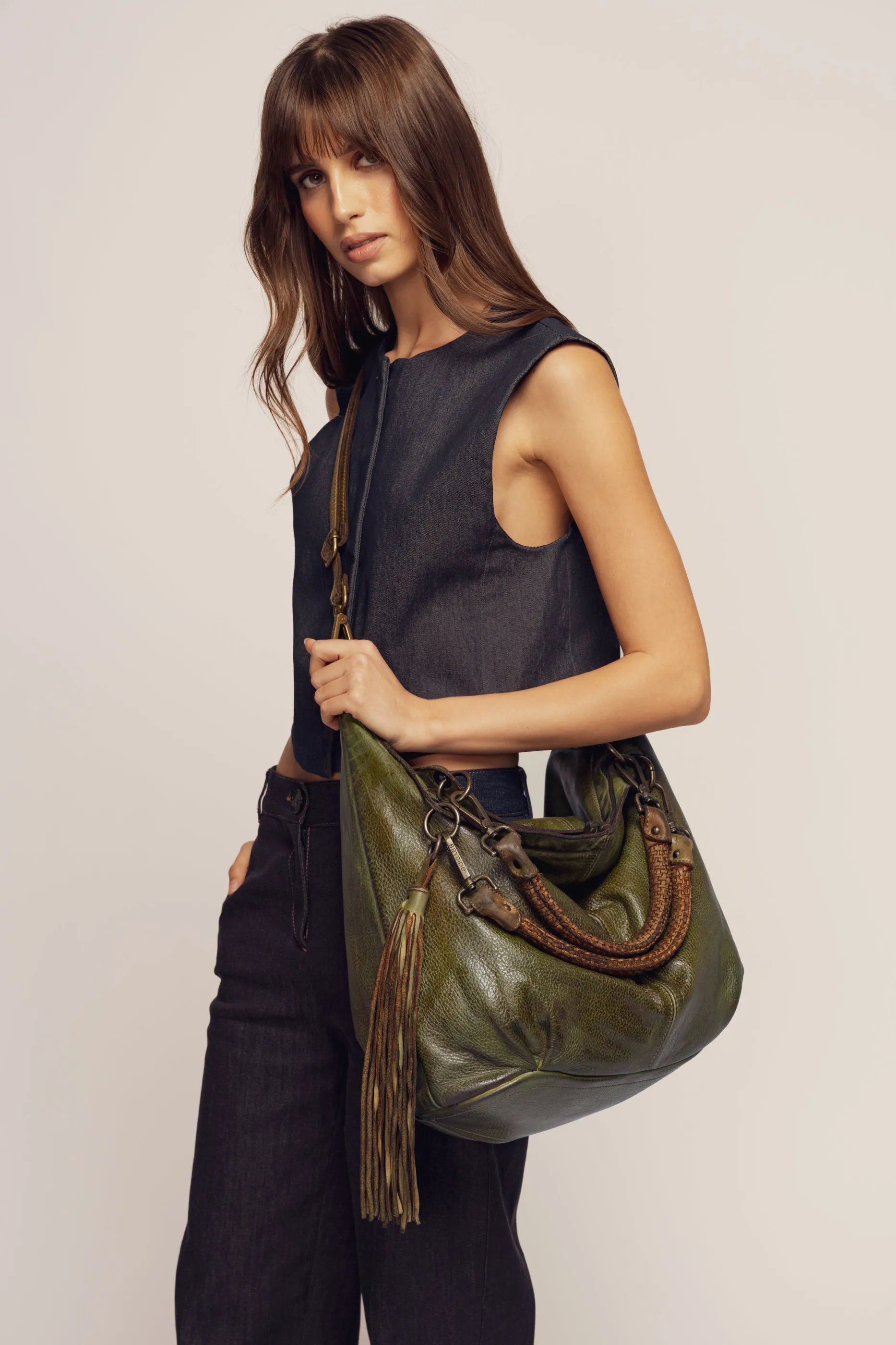 Bayside84 Calla Lily XL Hobo and Crossbody - Green