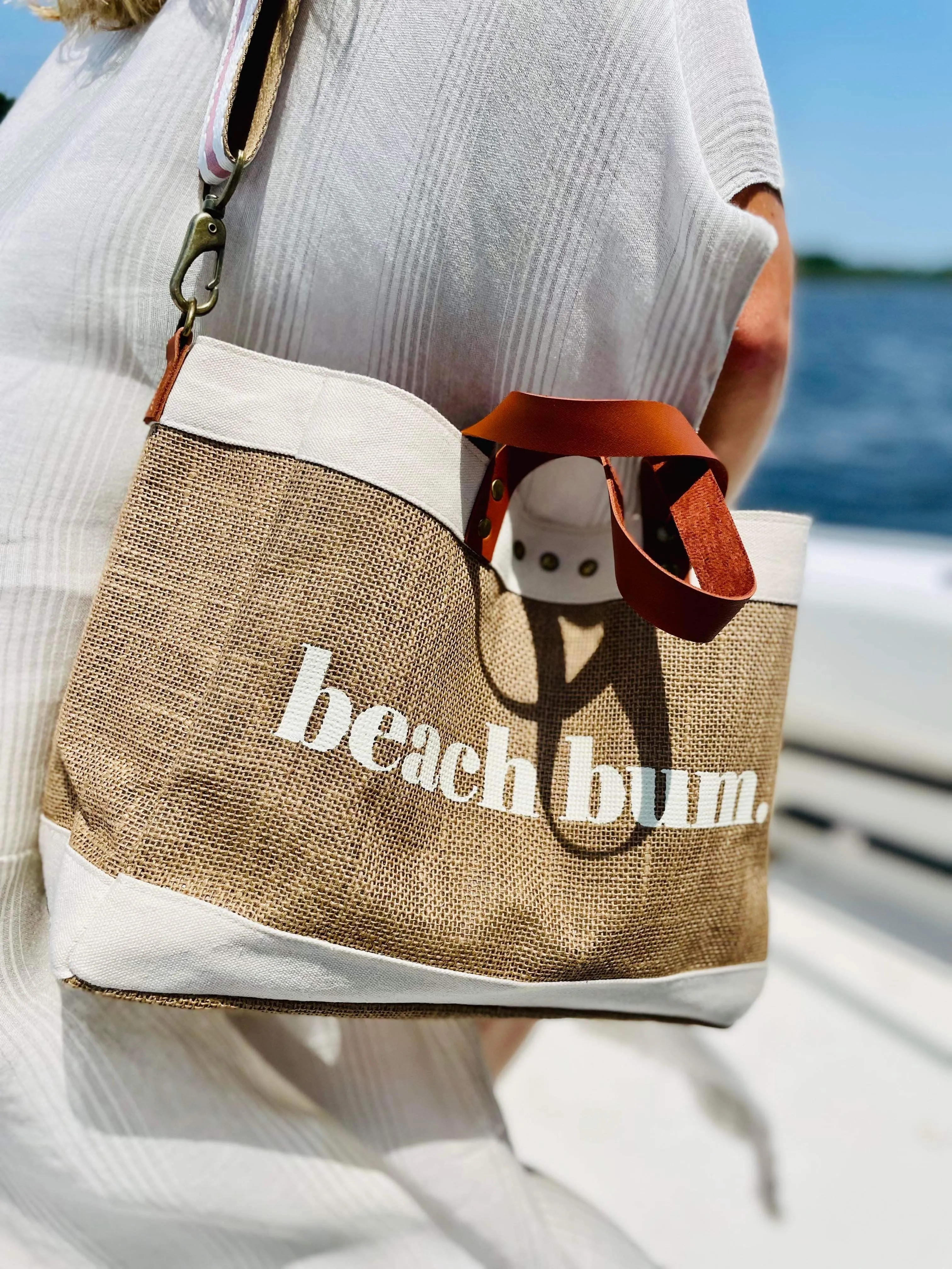 Beach Bum Jute Crossbody Tote