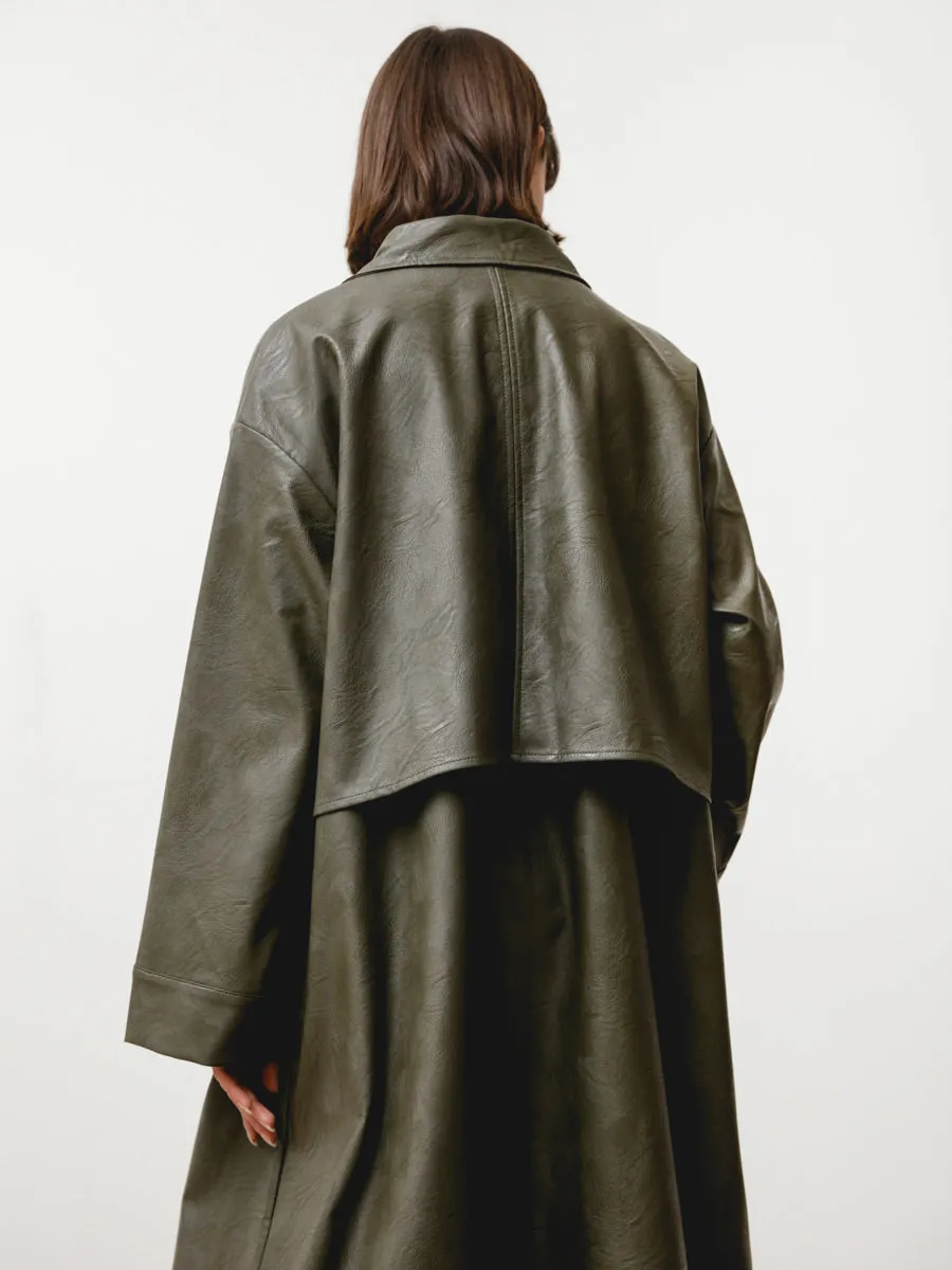 bell jacket - vegan leather bonsai green
