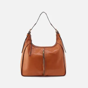 Bellamy Front Zip Hobo in Artisan Leather - Honey Brown