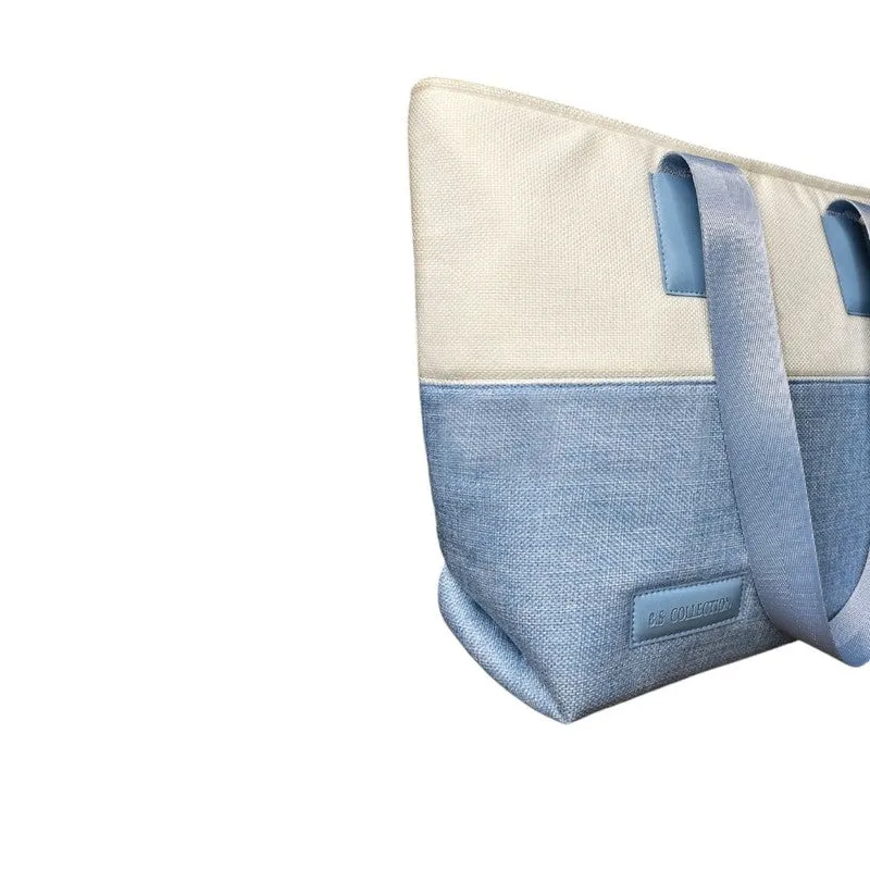 Bi-Tone Tote Bag - Light Blue