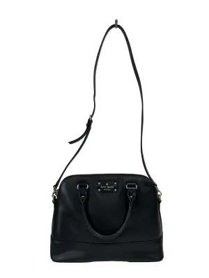 Black Leather Wellesley Rachelle Top Handle Bag
