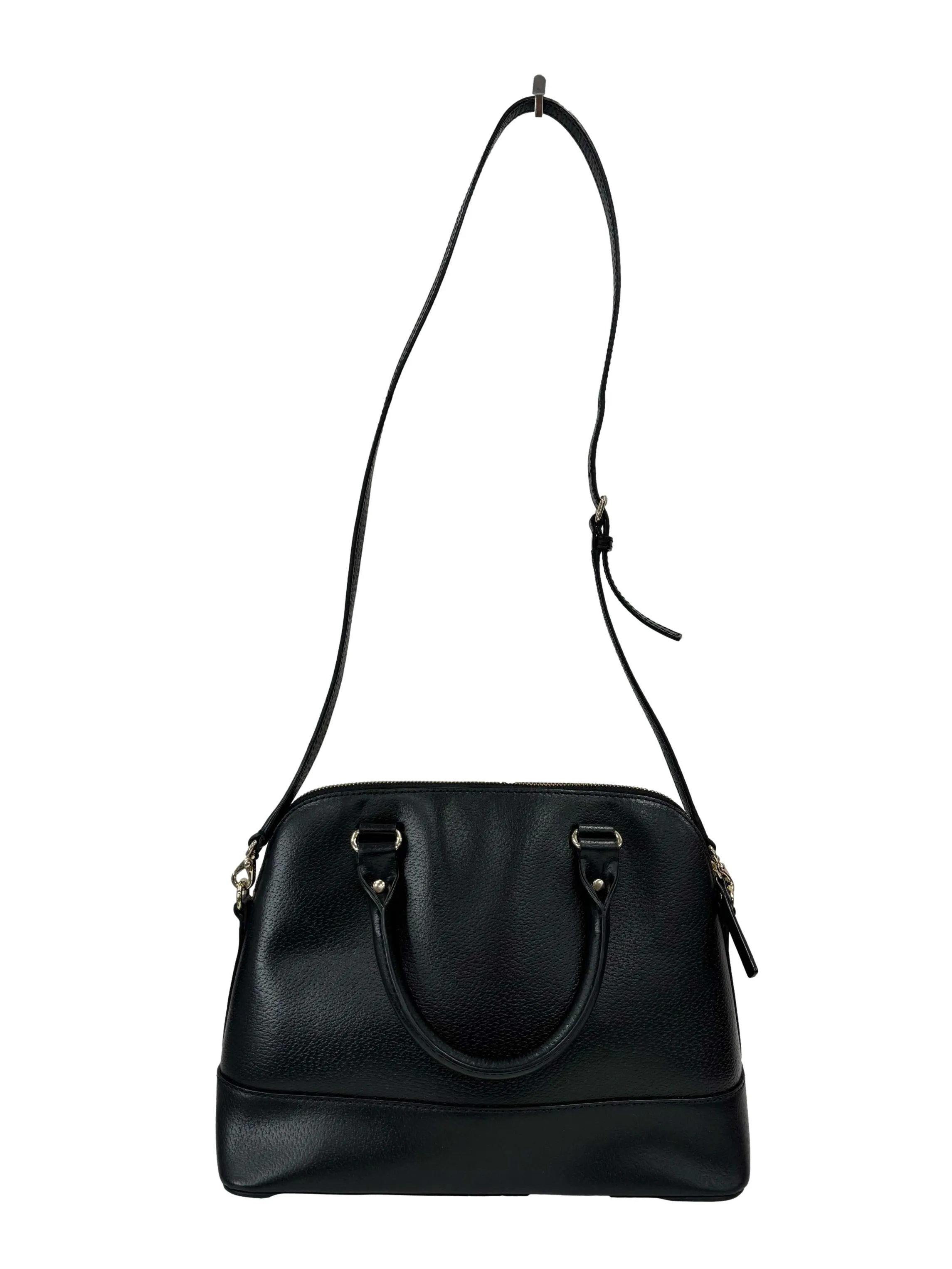Black Leather Wellesley Rachelle Top Handle Bag