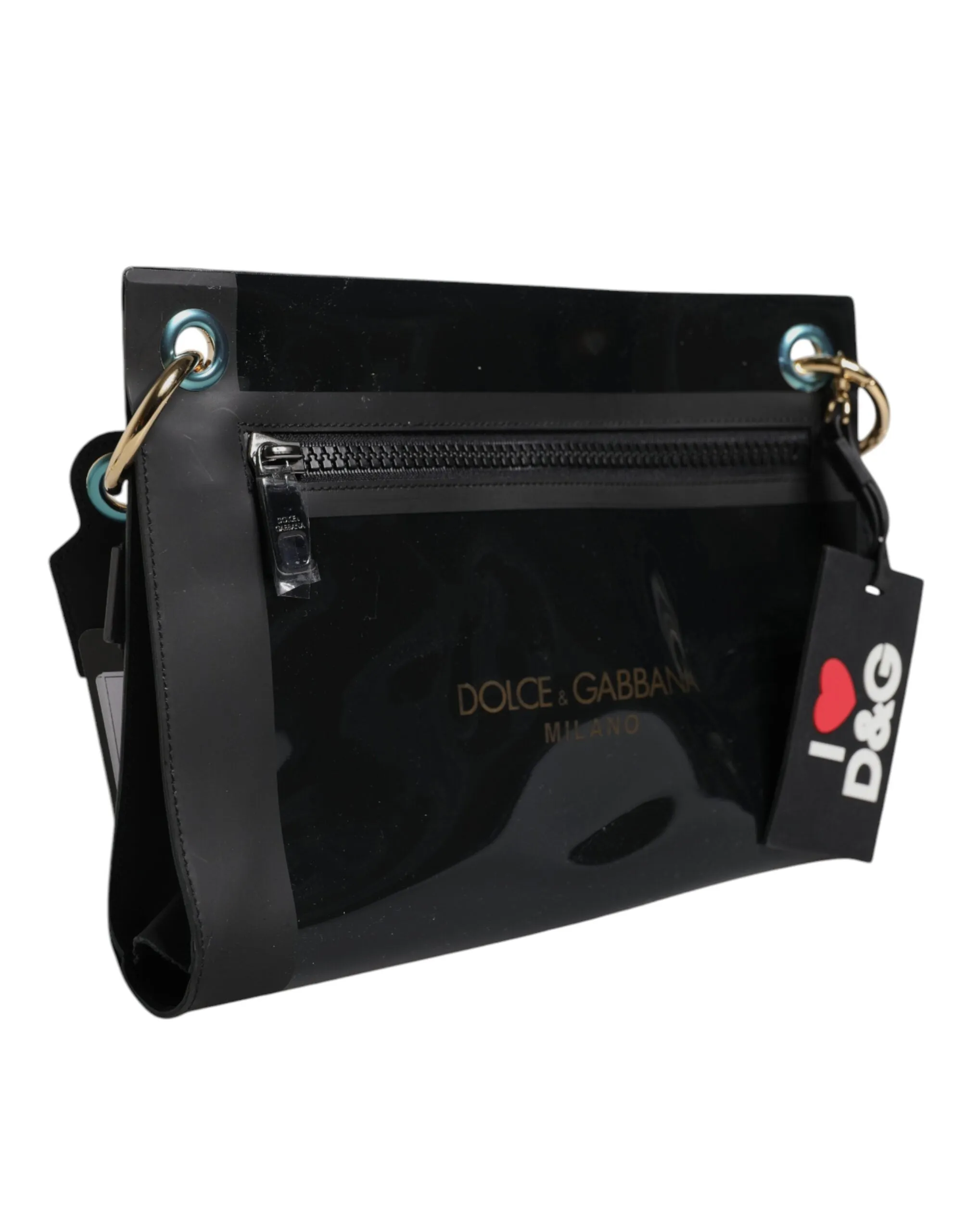 Black PVC Leather Pouch Shoulder Strap Bag