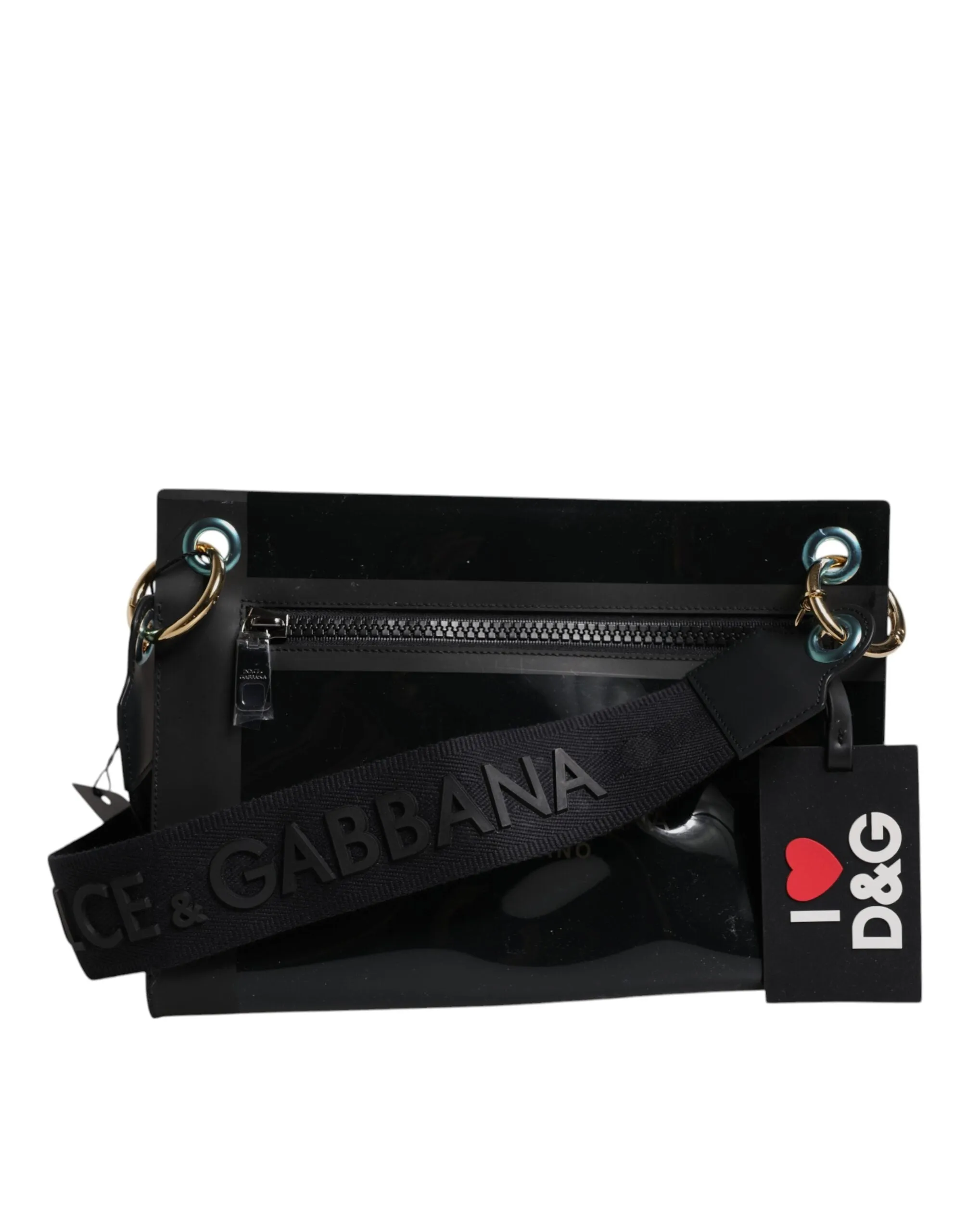 Black PVC Leather Pouch Shoulder Strap Bag
