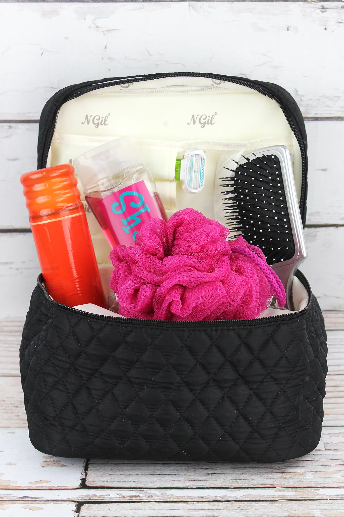 Black Quilted Train Case