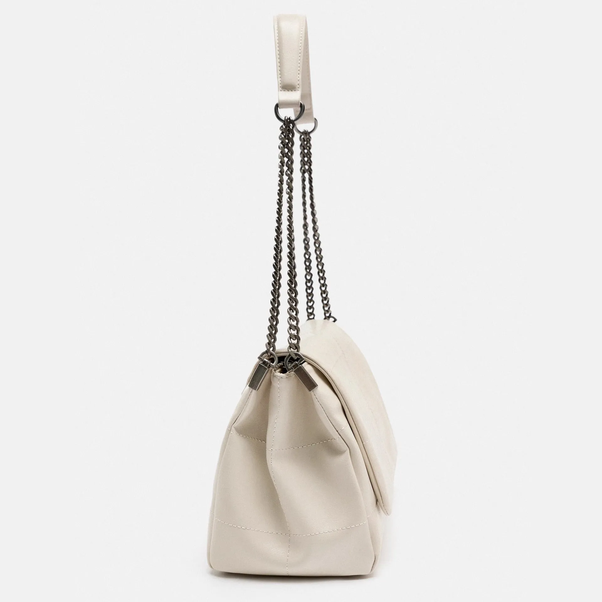 Black Soft Leather Rock Diamond Chain Bag for Women Large Capacity Commuter Hobo Bag