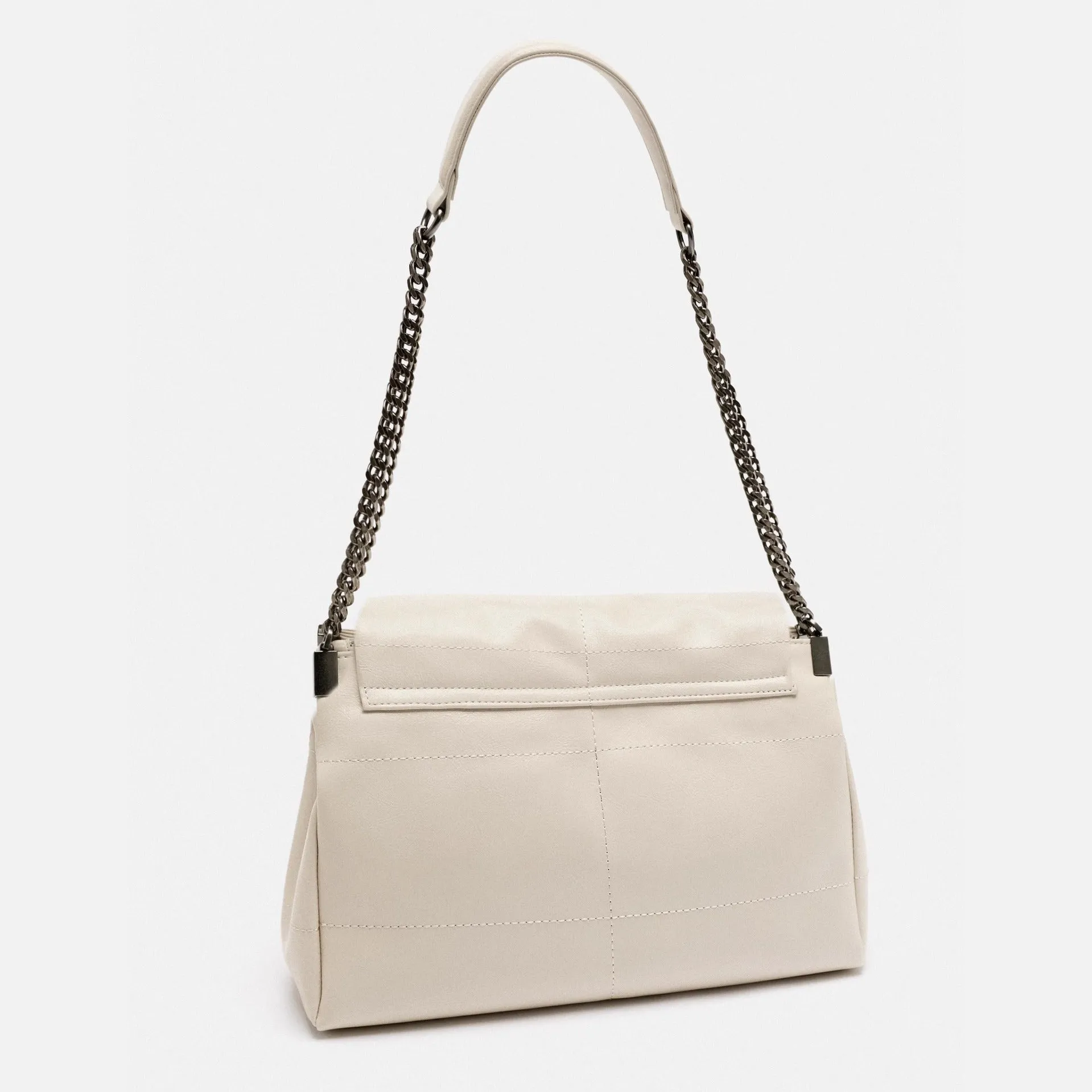 Black Soft Leather Rock Diamond Chain Bag for Women Large Capacity Commuter Hobo Bag