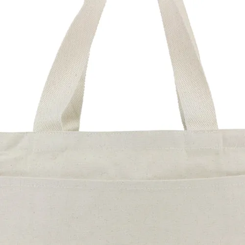 BLANK Cotton Canvas Gusset Shopping Tote w/ pocket - 21 Pack - CLOSE OUT