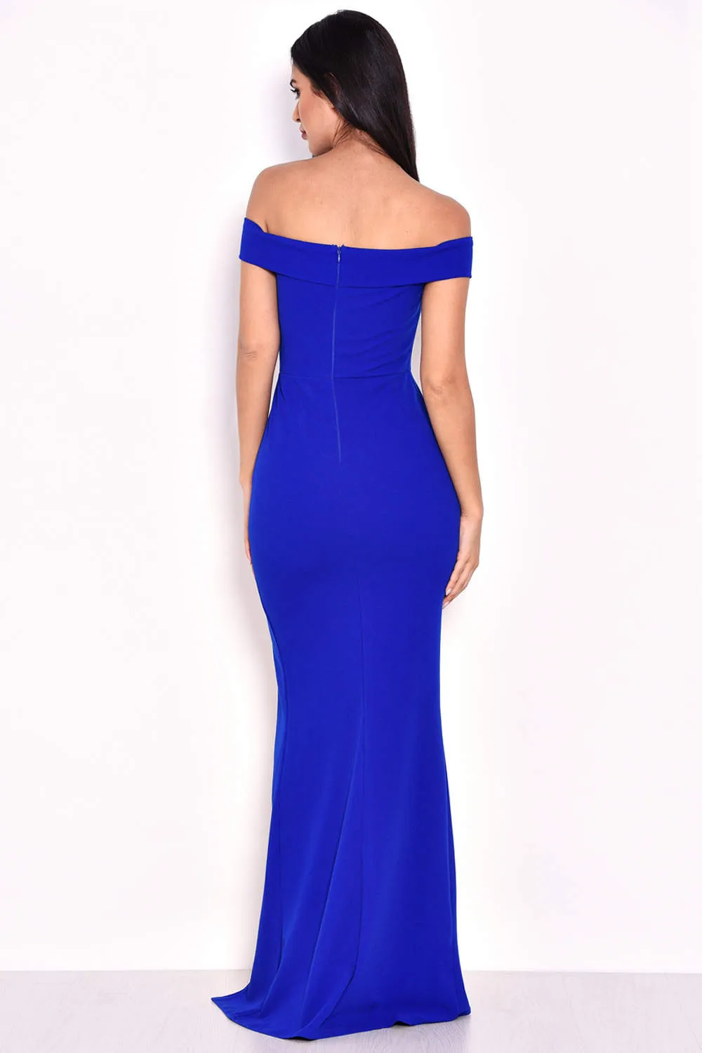 Blue Off The Shoulder Maxi Dress