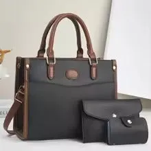 Brand 3 Piece Set Women's Bags 2024 New Large Capacity Tote Bag High Quality Leather Women Handbag Luxury Designer Shoulder Bag