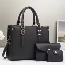 Brand 3 Piece Set Women's Bags 2024 New Large Capacity Tote Bag High Quality Leather Women Handbag Luxury Designer Shoulder Bag