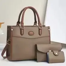 Brand 3 Piece Set Women's Bags 2024 New Large Capacity Tote Bag High Quality Leather Women Handbag Luxury Designer Shoulder Bag