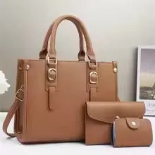 Brand 3 Piece Set Women's Bags 2024 New Large Capacity Tote Bag High Quality Leather Women Handbag Luxury Designer Shoulder Bag