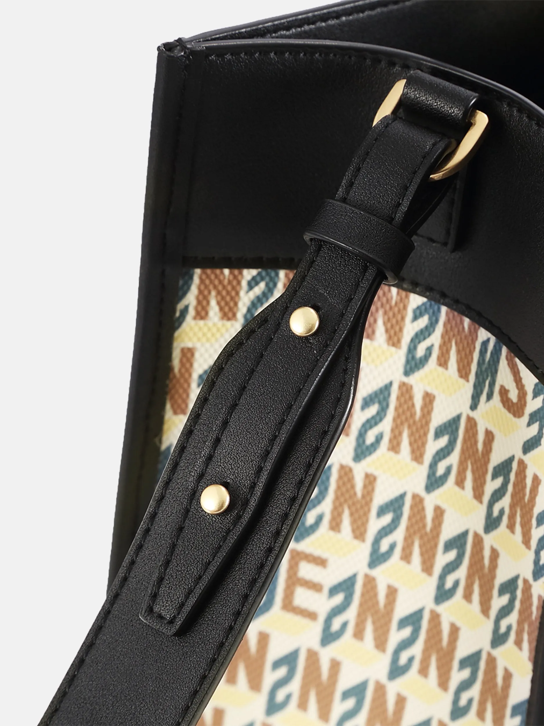 Brand Large Monogram Printed  Lnclined Shoulder Bag - Apricot