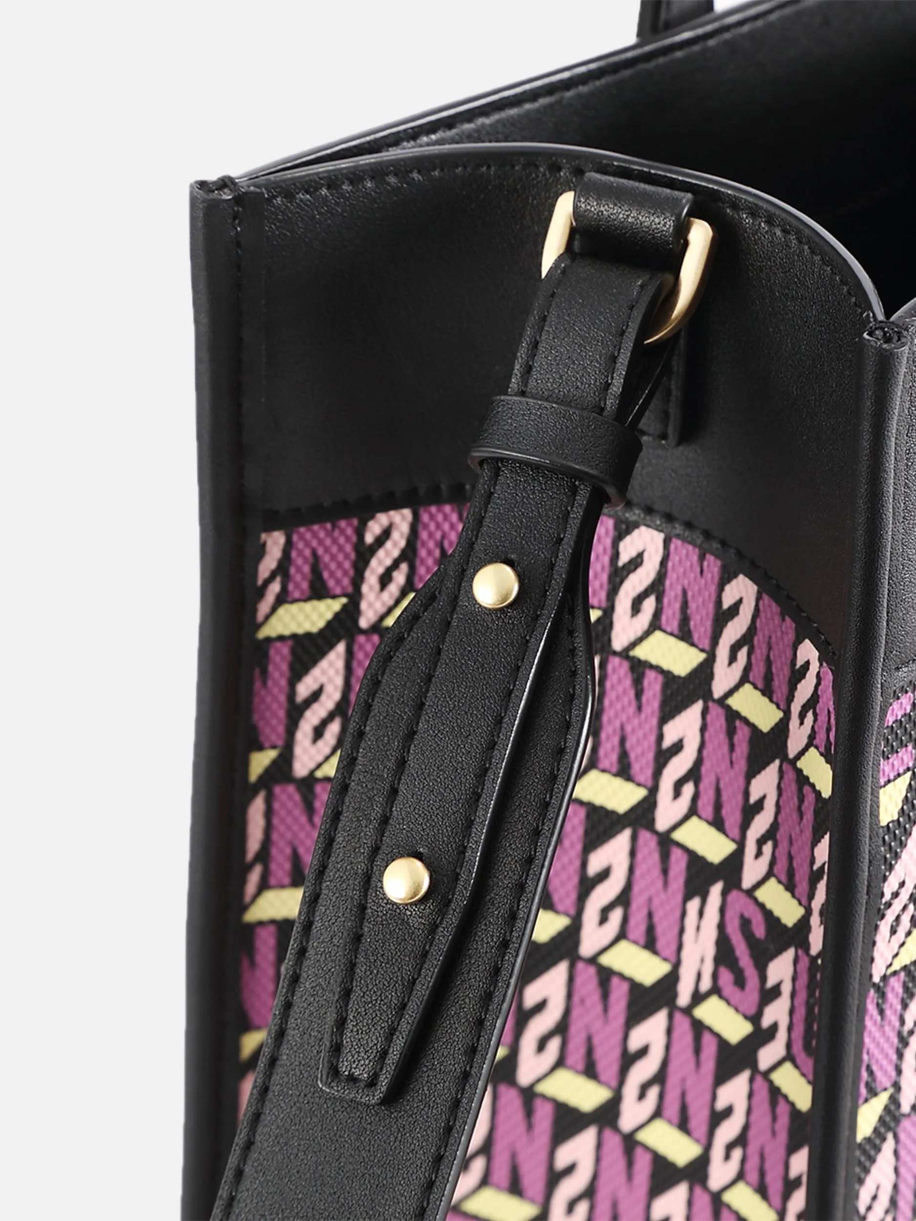 Brand Large Monogram Printed  Lnclined Shoulder Bag - Purple