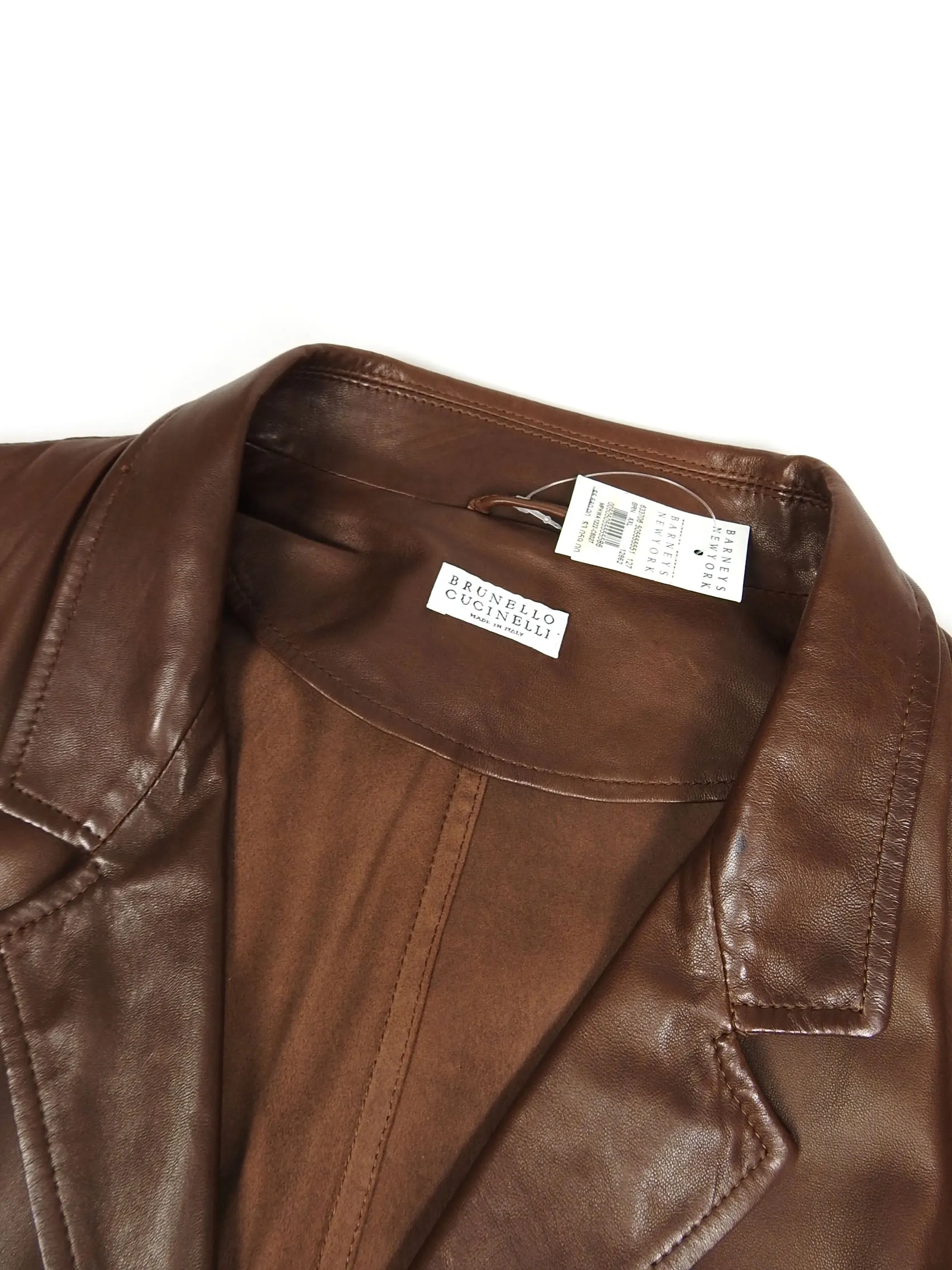 Brunello Cucinello Leather Blazer Size XXL