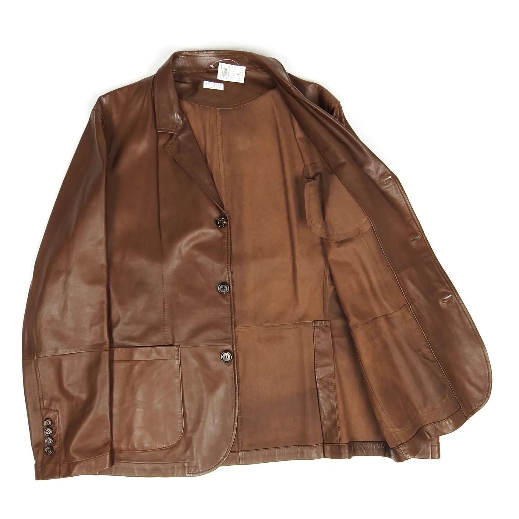 Brunello Cucinello Leather Blazer Size XXL
