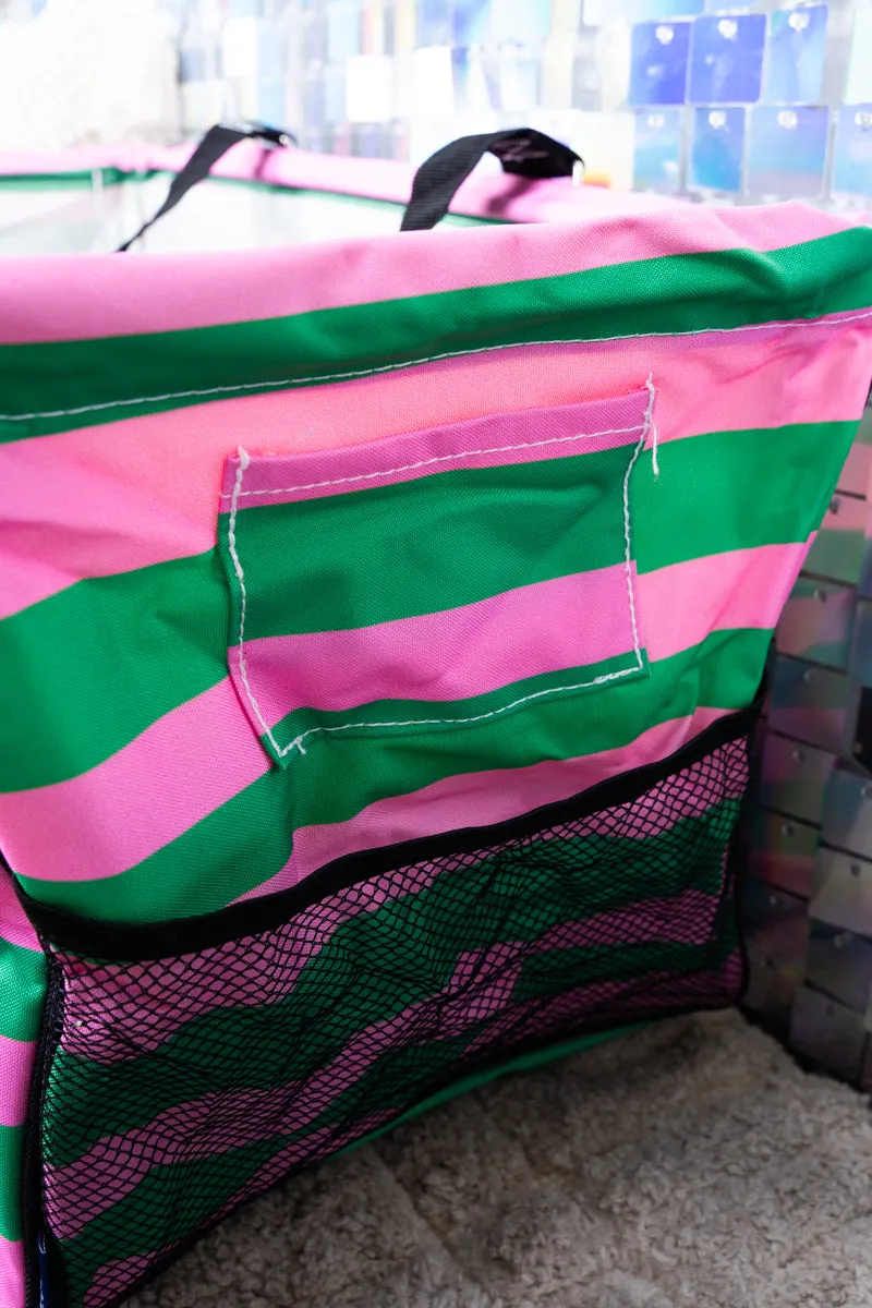 Bubblegum Bands Collapsible Haul-It-All Basket with Mesh Pockets