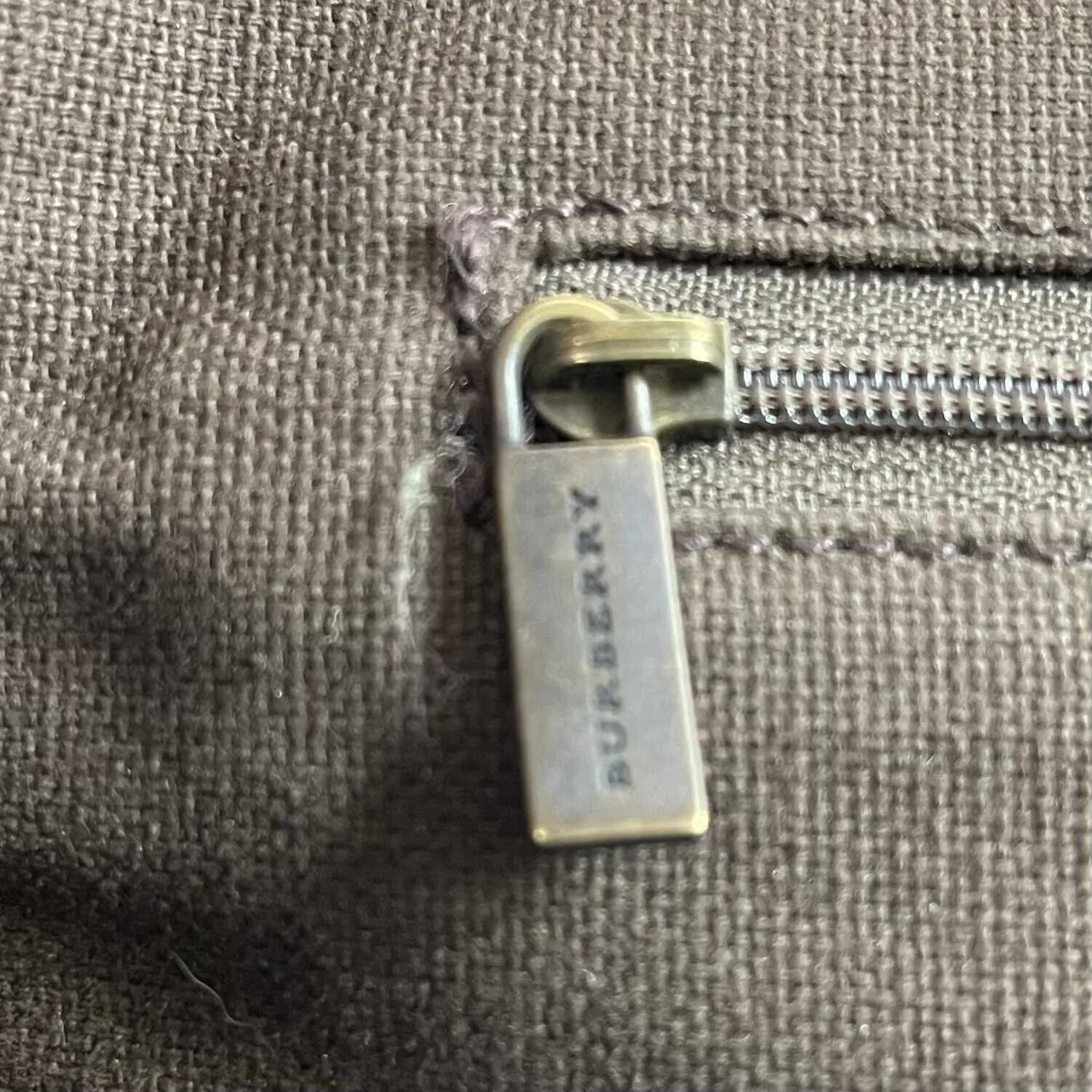 Burberry - Brown Leather Shoulder Bag w/ Signature Fabric Edges