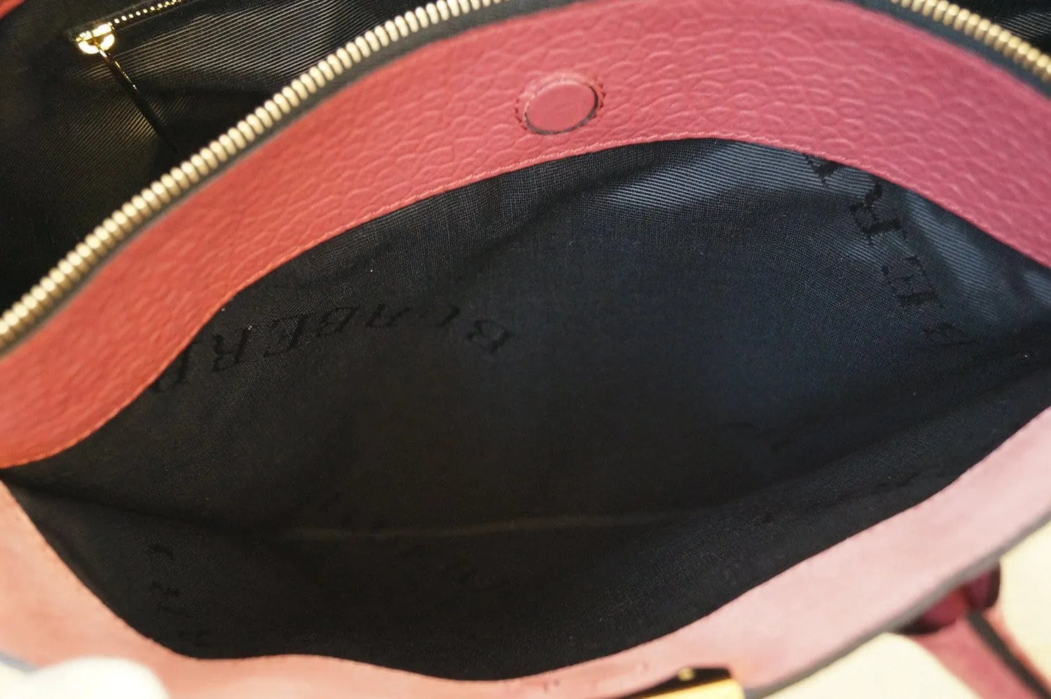 Burberry Dewsbury Red Leather Medium Check Tote Bag - Final Call