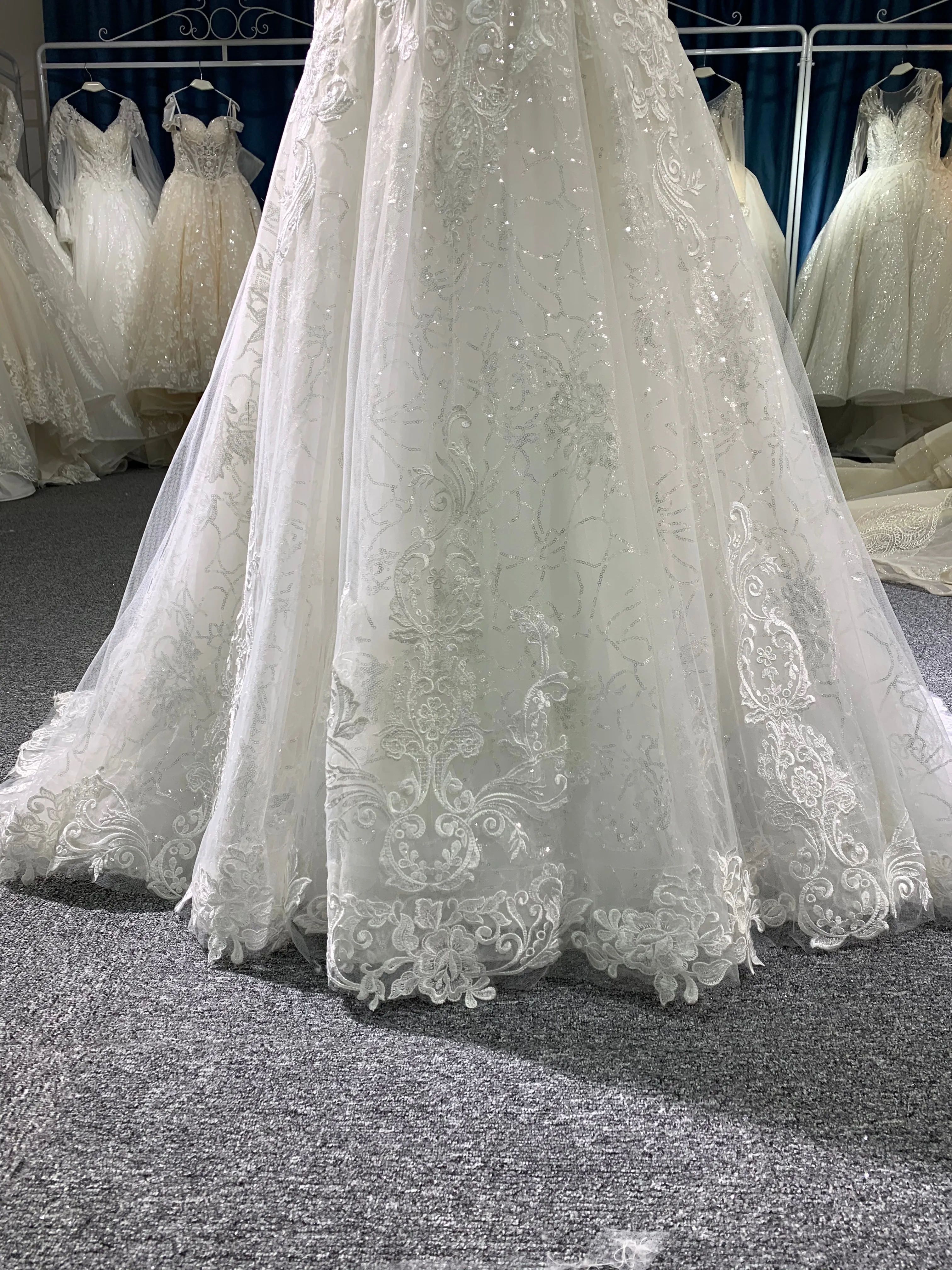 BYG off the shoulder lace sweetheart mermaid wedding dress