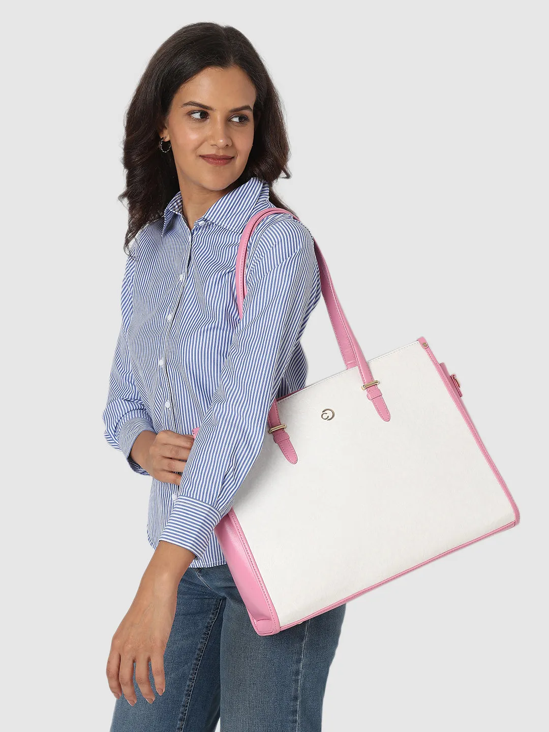 Caprese Aurora Large Pink Laptop Tote Bag