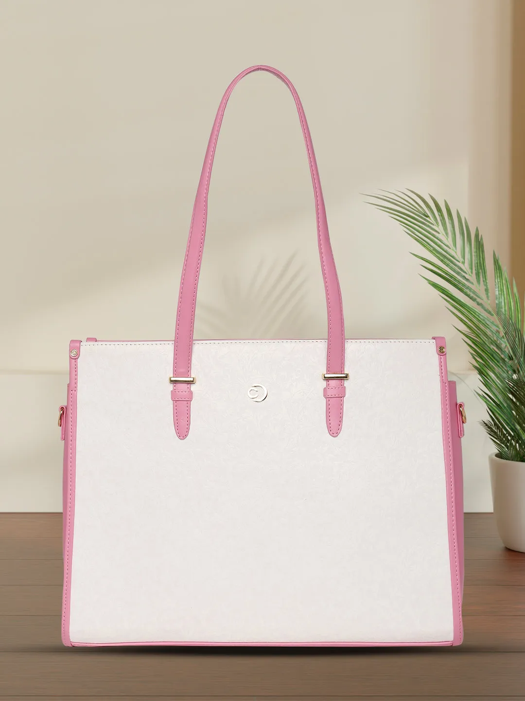 Caprese Aurora Large Pink Laptop Tote Bag