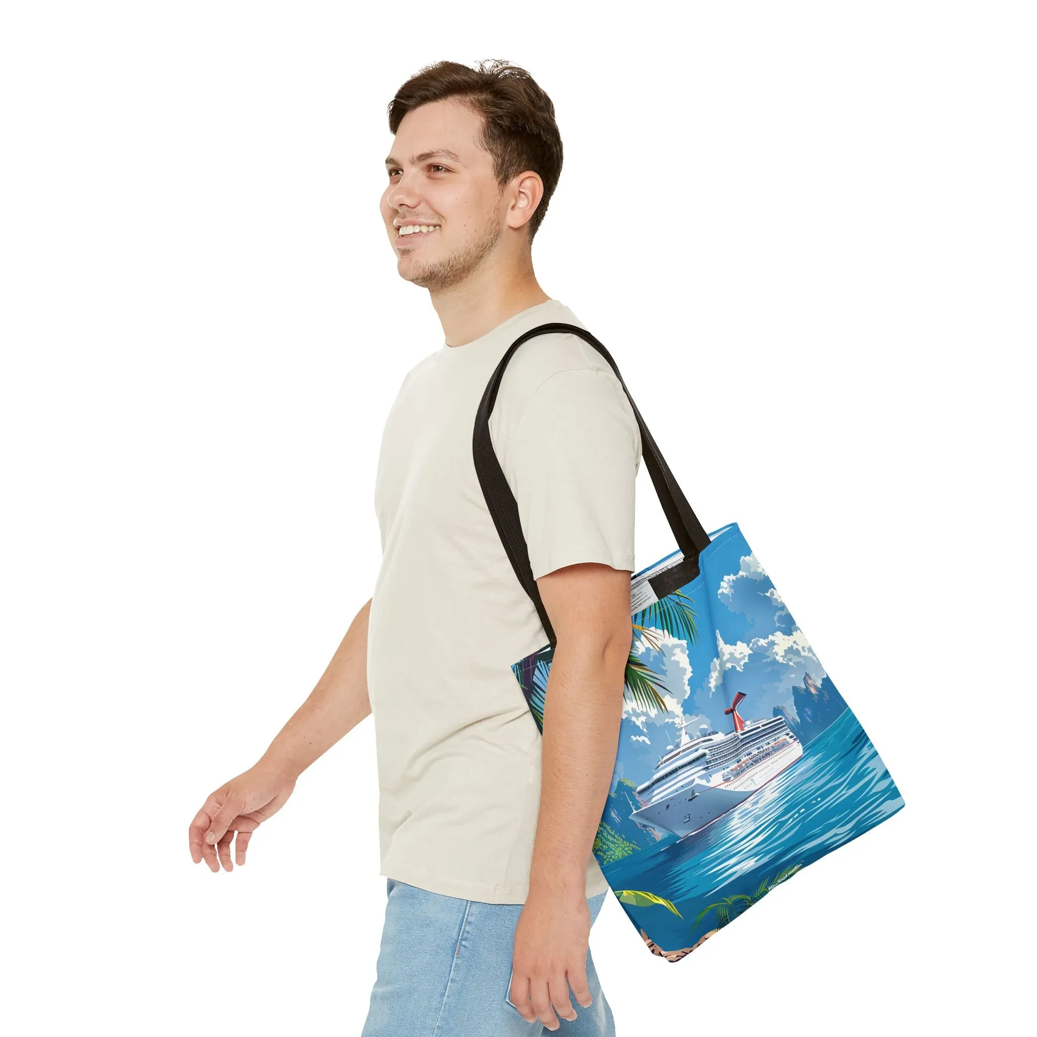 Caribbean Cruise Bliss Tote Bag - Set Sail in Style - Paradise at Your Side! Available in 3 sizes.