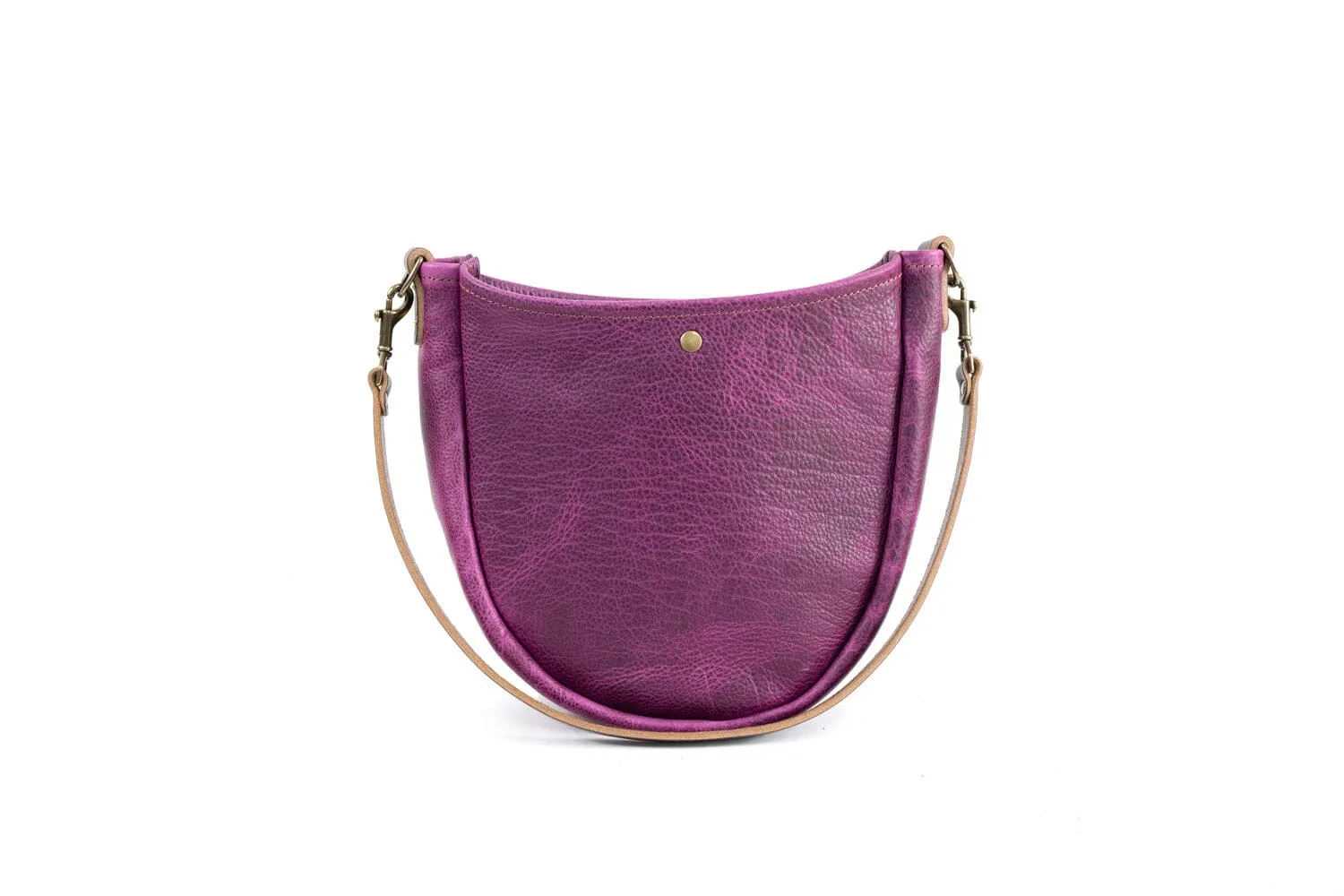 CELESTE LEATHER HOBO BAG - GRAPE BISON