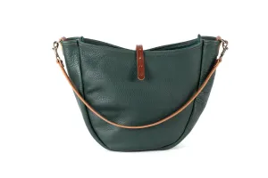 CELESTE LEATHER HOBO BAG - LARGE - FOREST GREEN
