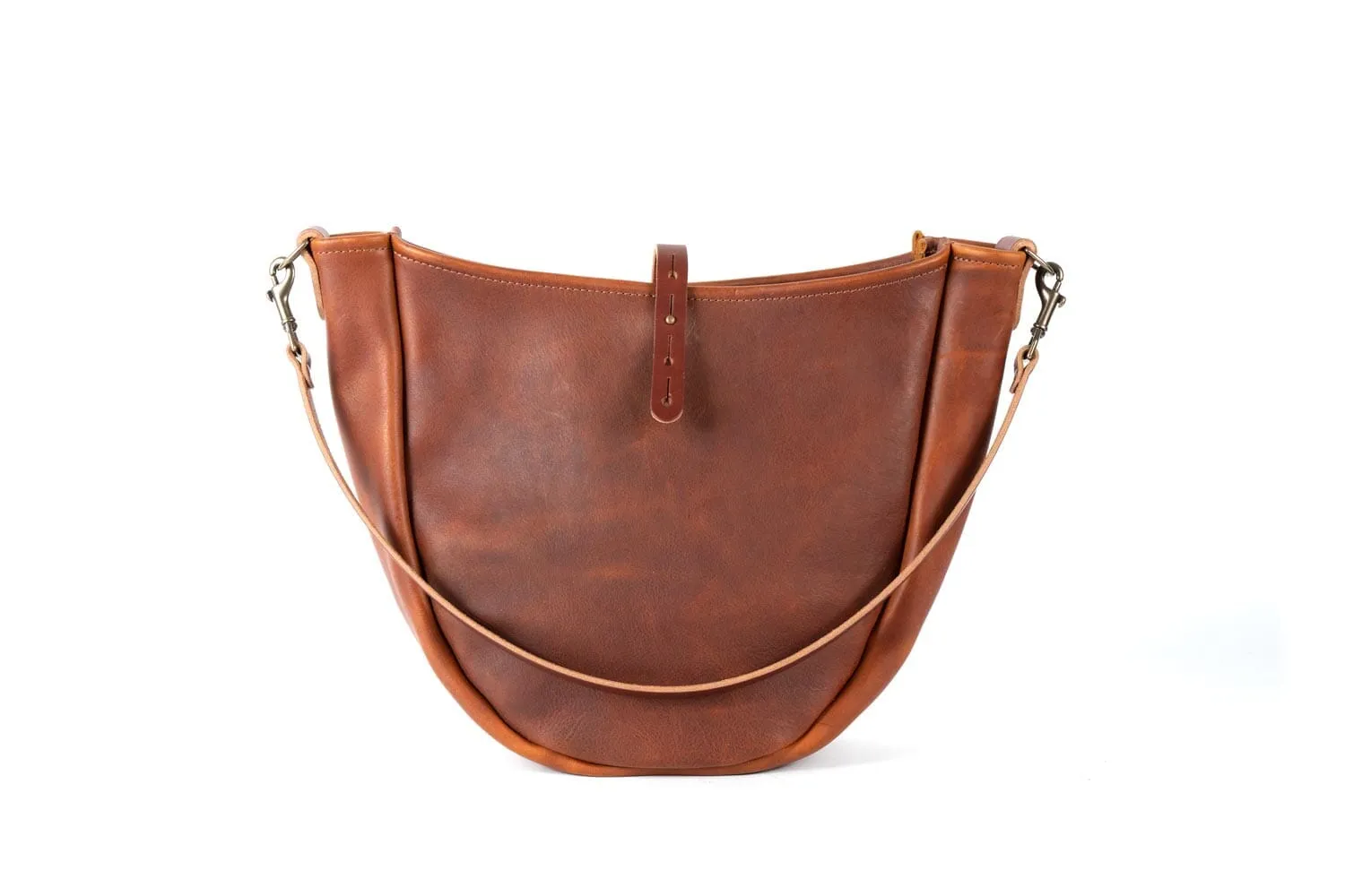 CELESTE LEATHER HOBO BAG - MEDIUM - CHERRY BISON