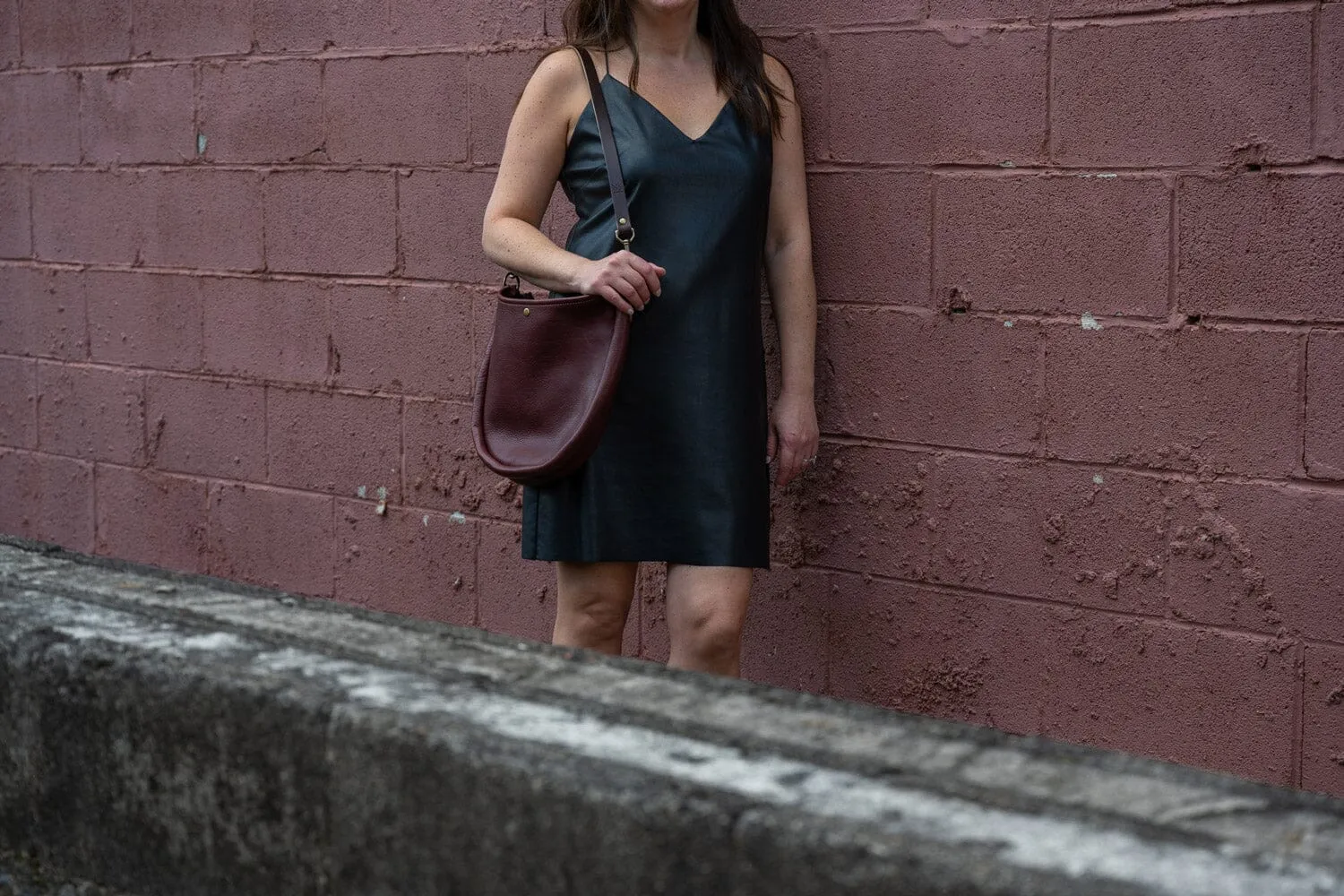 CELESTE LEATHER HOBO BAG - MERLOT