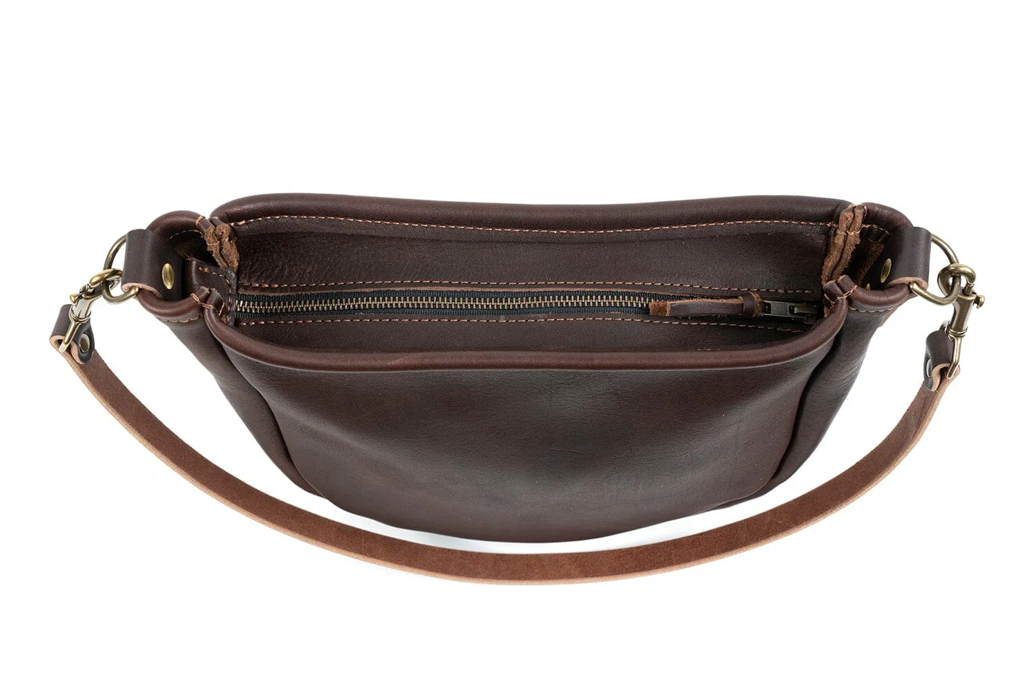 CELESTE LEATHER HOBO BAG - SADDLE