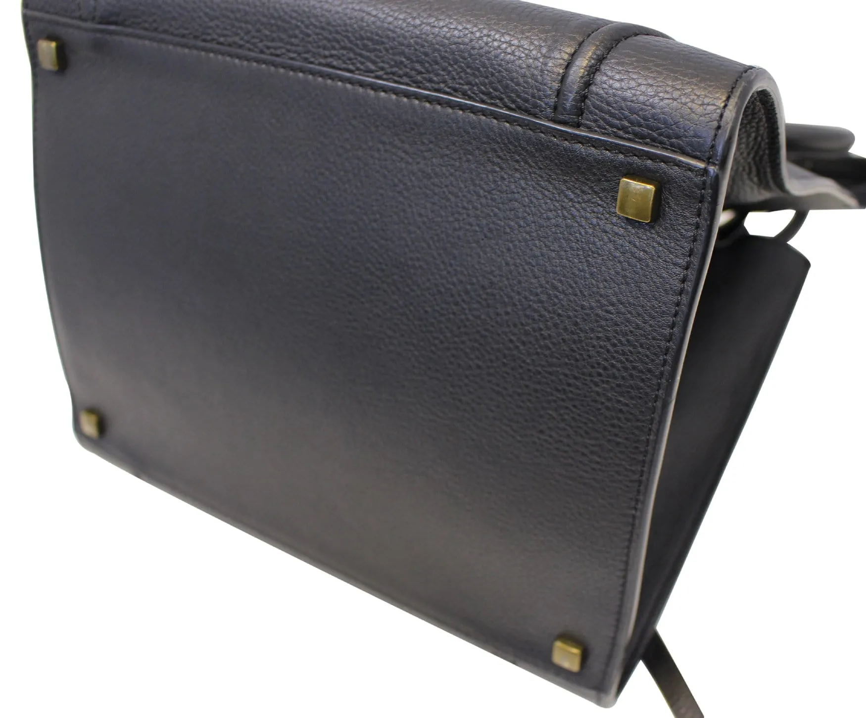 CELINE Black Grained Calfskin Leather Large Phantom Luggage Tote Bag