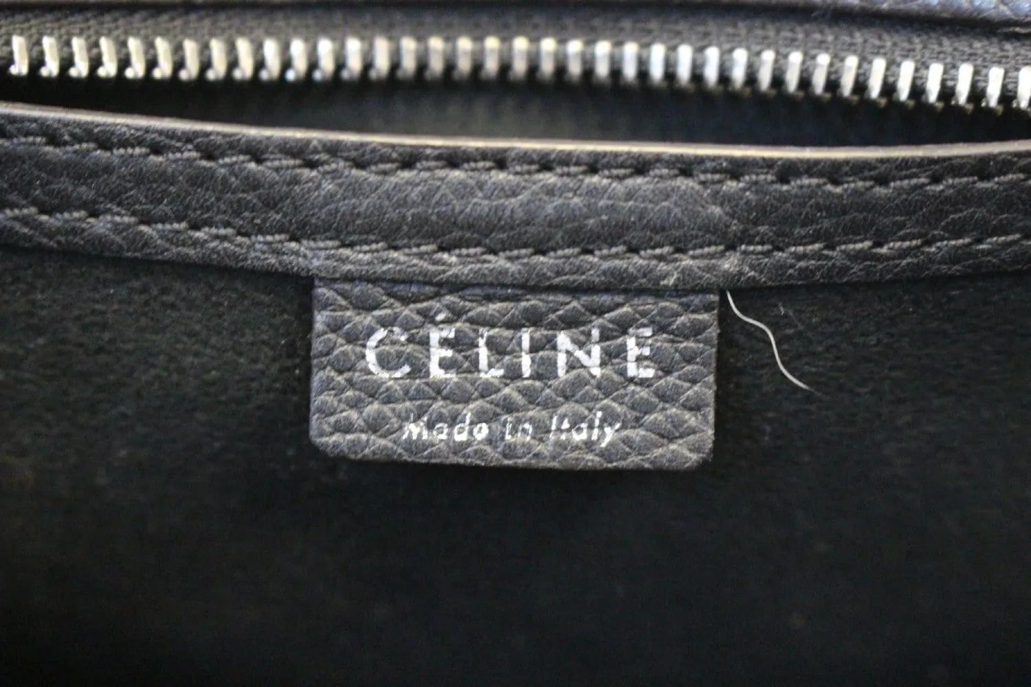 CELINE Black Leather Nano Luggage Shoulder Bag