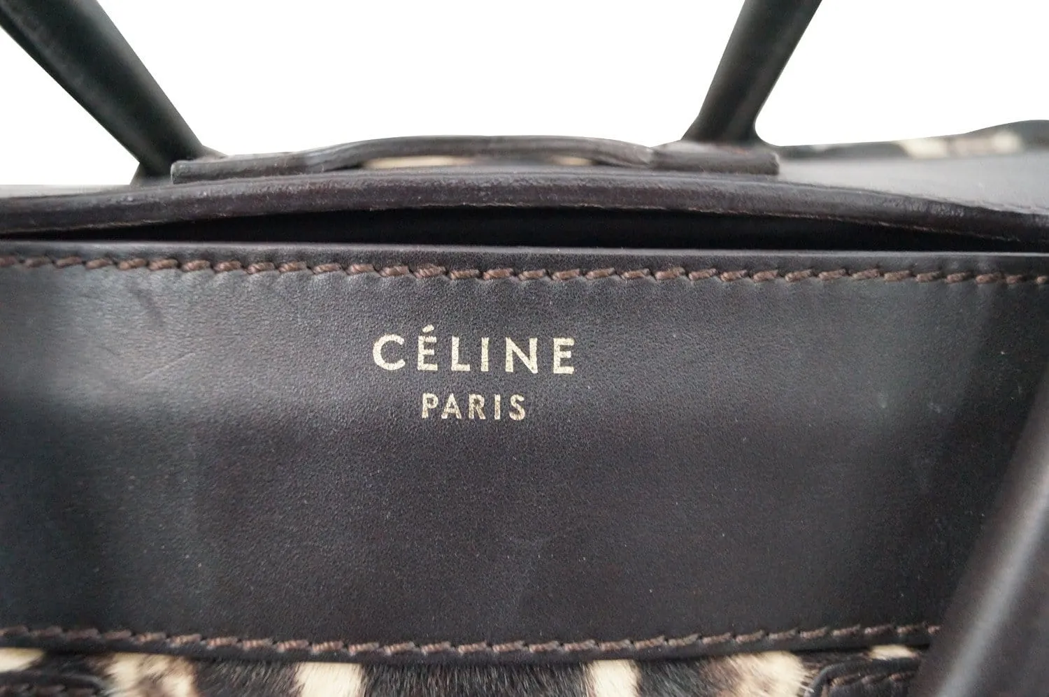 Celine Brown Ponyhair Leopard Print Luggage Tote - Last Call